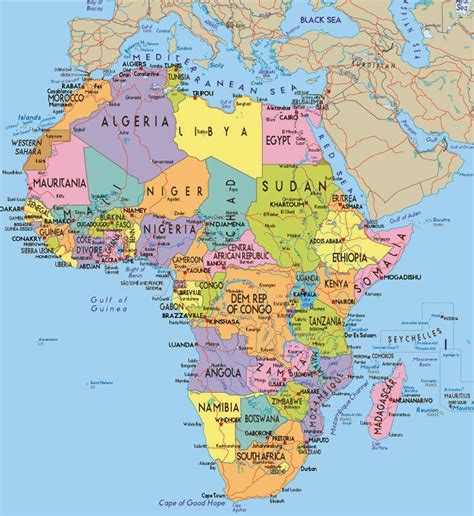 Detailed South Africa In The African Continent Map Locations | Map of South Africa Pictures
