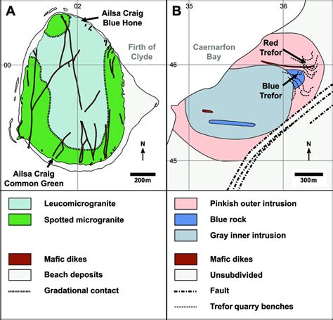 Local geology of source areas. (A) Geological map of Ailsa Craig,... | Download Scientific Diagram