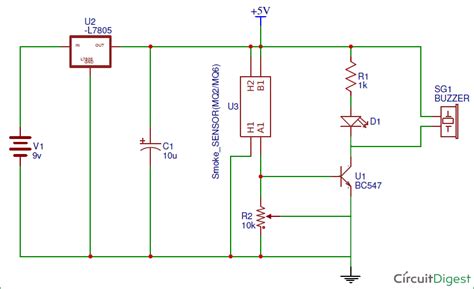 Simple Smoke Detector Alarm Circuit Diagram