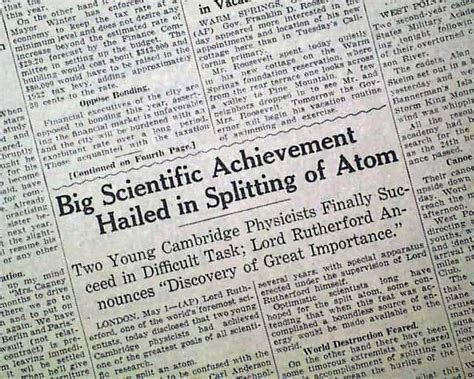 The atom is split: beginning of the atomic age... - RareNewspapers.com