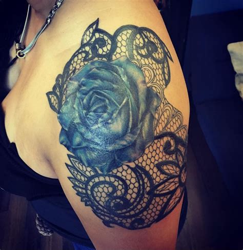 jakitatu:rose-with-lace-shoulder-rose-rose-tattoo-realism-realistic ...