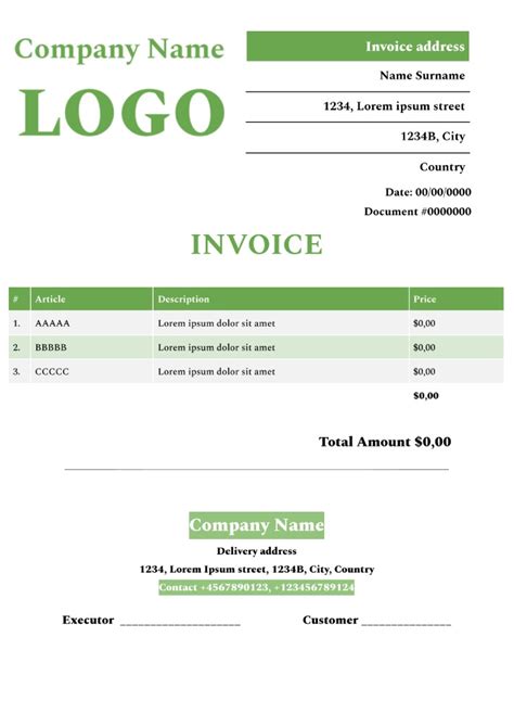 Printable invoice template google docs - virtwisted