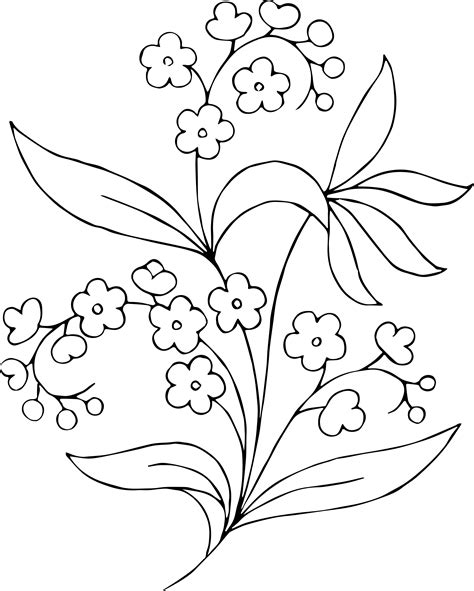 Flower Clipart Black And White Free & Clip Art Images #13299 ... | Hand embroidery patterns free ...