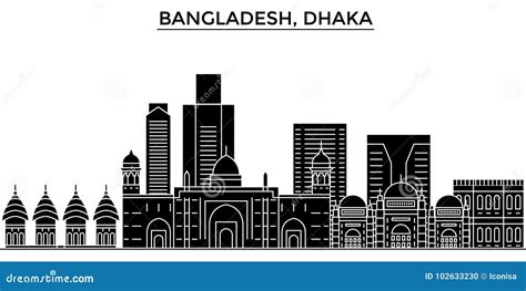 Bangladesh, Dhaka Architecture Vector City Skyline, Travel Cityscape ...