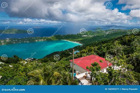 Mountain Top View of Magens Bay Beach, Saint Thomas, USVI Stock Image - Image of magens ...