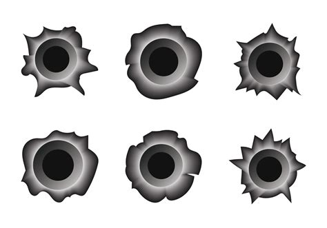 Free Bullet Hole Metal Vector Set - Download Free Vector Art, Stock Graphics & Images