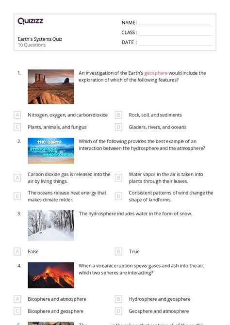 50+ Earth's Systems worksheets for 7th Grade on Quizizz | Free & Printable