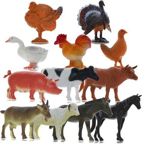 Amazon.com: GiftExpress 12pc Large Farm Animal Toy Figures : Toys & Games