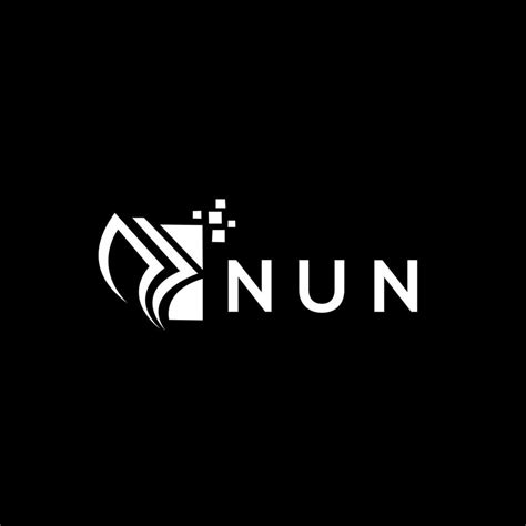 NUN credit repair accounting logo design on BLACK background. NUN ...