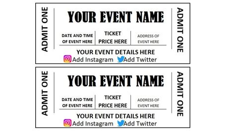 Editable Event Ticket, Event Ticket Printables, Editable Event Ticket Template Printable, DIY ...