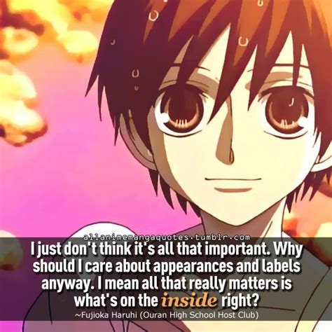 Haruhi Fujioka quote from Ouran High School Host Club | Host club anime, High school host club ...