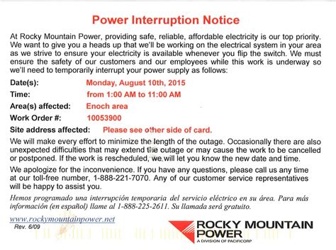 Scheduled Power Outage - ENOCH CITY, UTAH