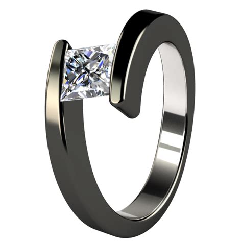 black metal engagement ring | ... Black | Titanium Rings, Titanium Wedding Bands, Diamond ...