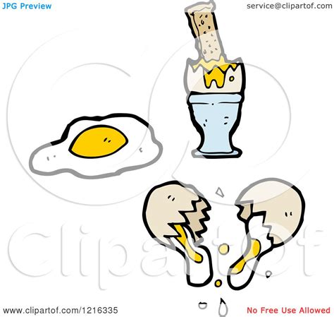 Cartoon of a Broken Egg - Royalty Free Vector Illustration by lineartestpilot #1216335