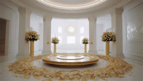 Premium AI Image | A 3D white podium decorated with gold Productive AI