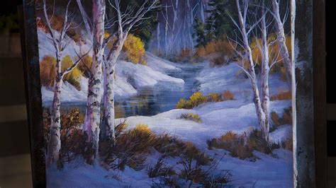 Colorful Winter Birch - Landscape painting - YouTube