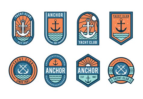 Vintage Anchor Logo Set 16129323 Vector Art at Vecteezy