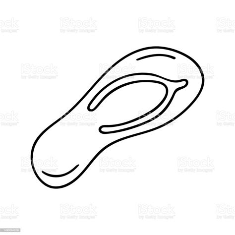 Doodle Of Flipflop Isolated On White Background Stock Illustration - Download Image Now - Beach ...