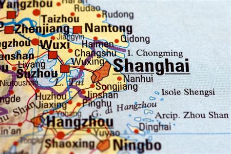 Shanghai on the map. A map focused on Shanghai city. The Shanghai ...