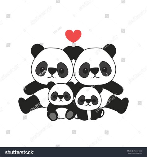 Panda Family Cartoon: เวกเตอร์สต็อก (ปลอดค่าลิขสิทธิ์) 758431330 | Shutterstock