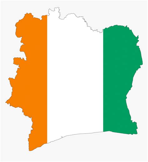 Ivory Coast Flag Map, HD Png Download , Transparent Png Image - PNGitem