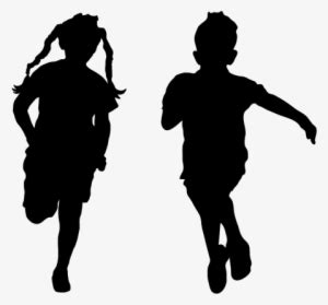 Children Running Silhouette Transparent - Kids Running Silhouette - Free Transparent PNG ...