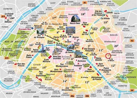 Map Of Paris With Attractions - HolidayMapQ.com