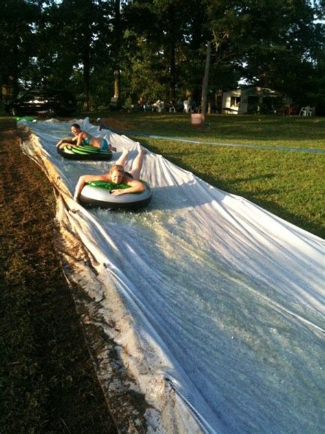 Giant Slip n slide into a lake! | Backyard pool, Ponds backyard, Backyard playground