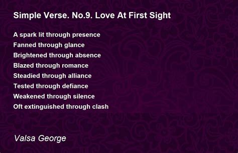 Simple Verse. No.9. Love At First Sight by Valsa George - Simple Verse. No.9. Love At First ...