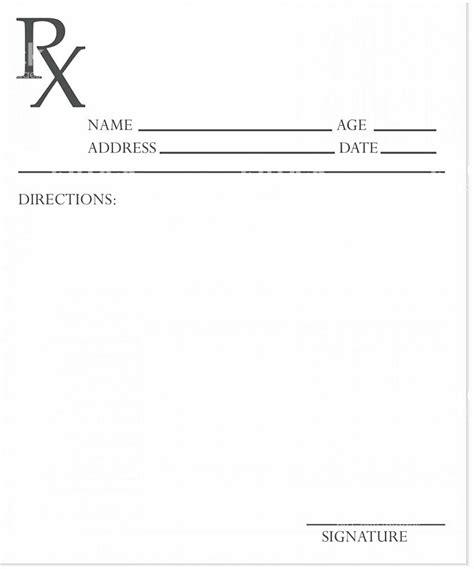 Printable Blank Prescription Pad