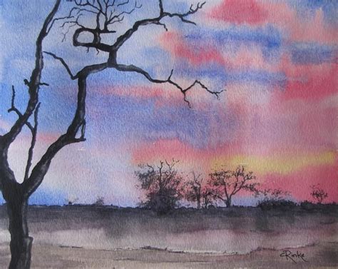 Image result for African Watercolour Landscapes | Watercolor landscape, Painting, Watercolor