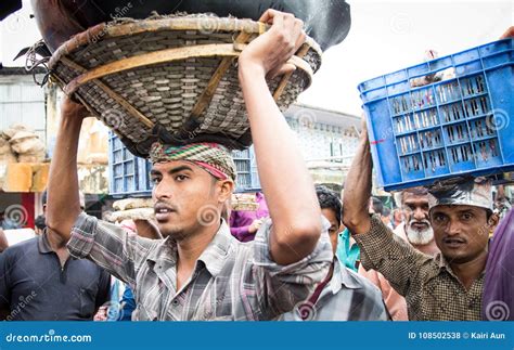 Bangladeshi Men at a Fish Market Editorial Stock Photo - Image of ...