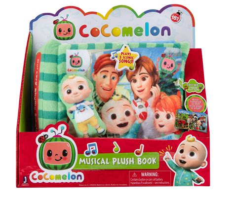 CoComelon Nursery Rhyme Singing Time Plush Book, Featuring Tethered JJ Plush Character Toy, for ...