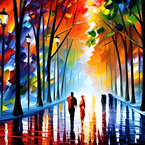 Central Park New York on Canvas by Leonid Afremov · Creative Fabrica