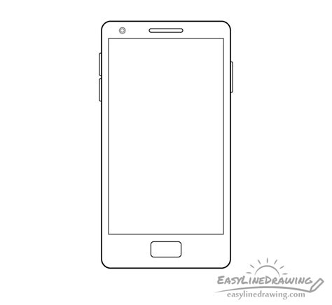 How to Draw a Mobile Phone Step by Step - EasyLineDrawing