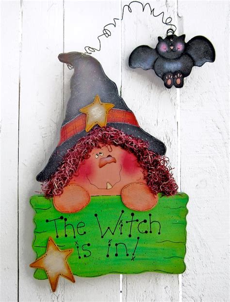 Witch Door Hanger Halloween Decor Witch Decor Bat Decor | Etsy