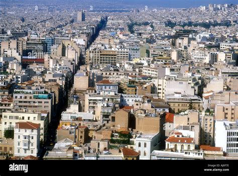 Overview of city skyline in Athens Greece Europe Stock Photo - Alamy