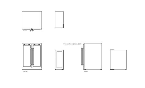 Mini Bar Fridge, AutoCAD Block - Free Cad Floor Plans