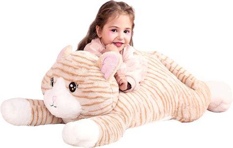 Amazon.com: IKASA Large Cat Stuffed Animal Plush Toy,Giant Kitten Cute ...