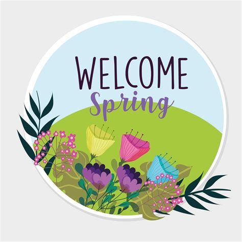 welcome spring flowers 2772460 Vector Art at Vecteezy