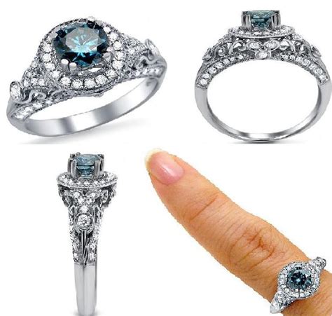 Blue Diamond Engagement Ring - Diamond Jewellery