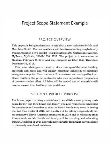 FREE 10+ Construction Project Scope Statement Samples in MS Word ...