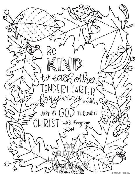 Bible Verse Coloring Page Ephesians 4:32 Printable Digital | Etsy