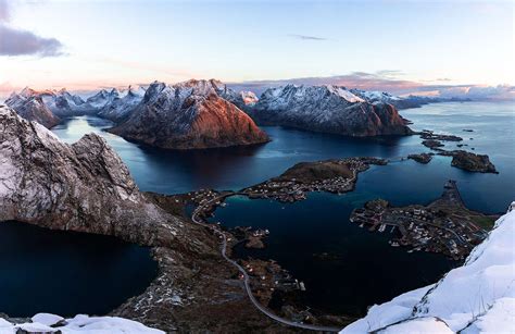 Sunrise View from Reinebringen Mountain on Lofoten Islands Free Stock ...