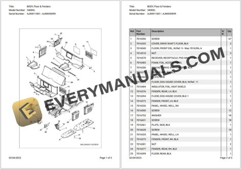 Bobcat 3400XL AJNW11001 - AJNW30999 Parts Catalog