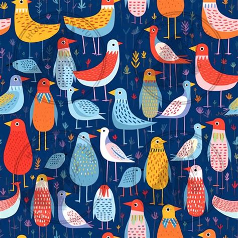 8 Colorful Pastel Bird Patterns, Wallpaper, Seamless Pattern for Paper, Fabric and Crafts ...