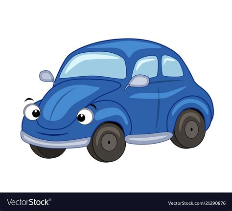 Cute cartoon blue car vector image on VectorStock | Car cartoon, Blue car, Cartoon car drawing