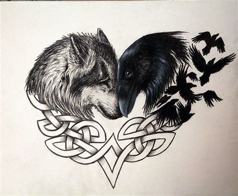 skull wolf crow art - Google Search | Raven tattoo, Celtic wolf tattoo ...