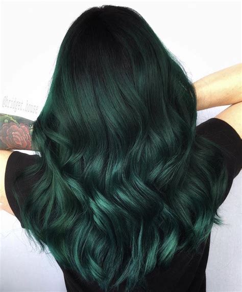 Pin by Thomas on Hair Colour Inspo Book | Dark green hair, Green hair dye, Green hair colors