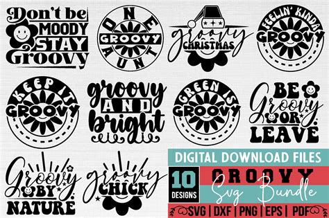 Groovy Svg Bundle Graphic by binasvgbundle · Creative Fabrica